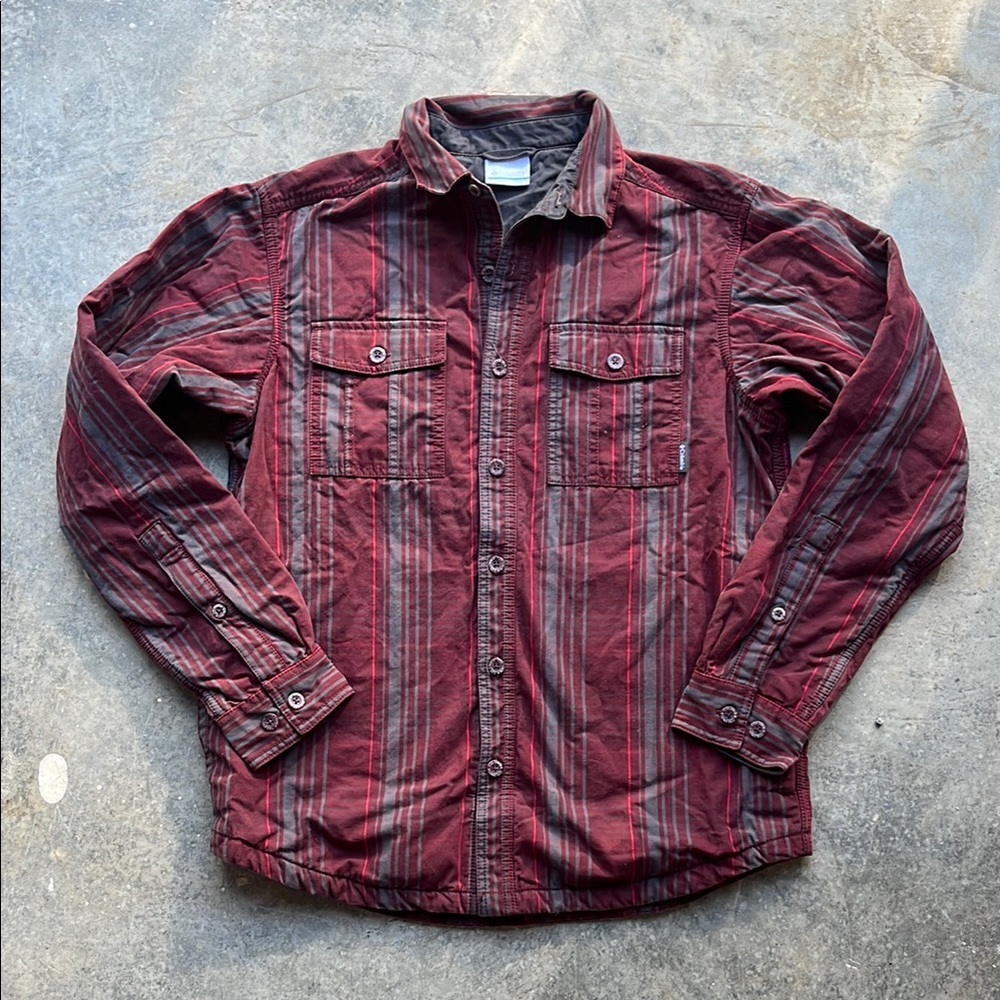 Men's Red Plaid Columbia shirt size S